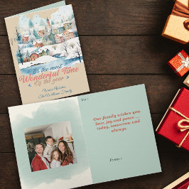 Winter Feestdagen Kerst aangepaste naam foto Kaart