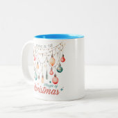 Winter Feestdagen Kerst Magic Custom Naam Tweekleurige Koffiemok (Voorkant links)