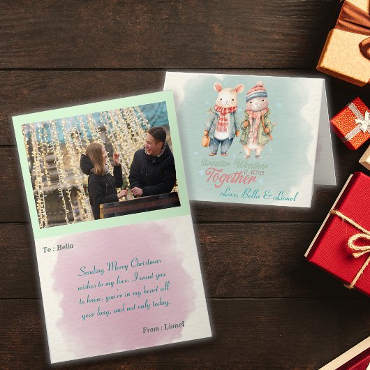 Winter Feestdagen Kerst paar aangepaste naam foto