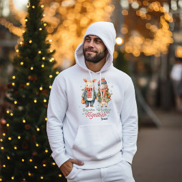 Winter Feestdagen Kerst Paar Custom Naam Mannen Hoodie