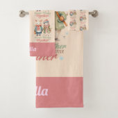 Winter Feestdagen Kerst Paar Lady Custom Naam Bad Handdoek (Insitu)
