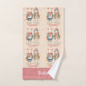 Winter Feestdagen Kerst Paar Lady Custom Naam Bad Handdoek (Handdoek)