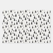 Winter Feestdagen Kerstbomen zwart en wit Inpakpapier Vel (Voorkant)