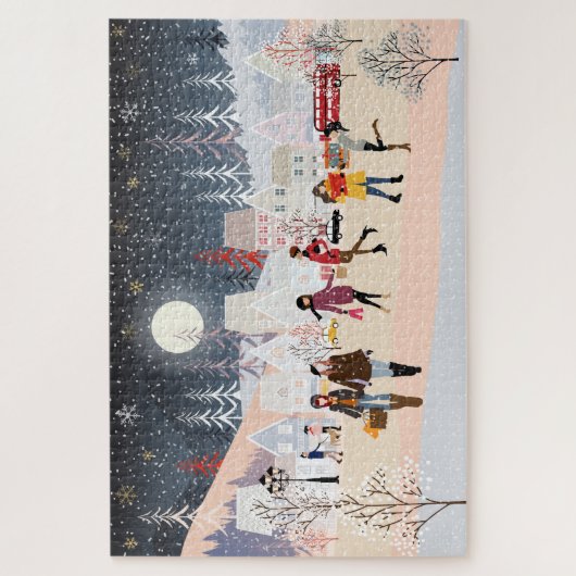 Winter Feestdagen kerstdorp Legpuzzel (Verticaal)