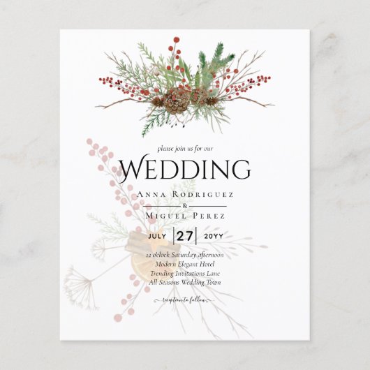 Winter Feestdagen Kerstfeest Uitnodiging Flyer (Voorkant)