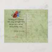 Winter Feestdagen kerstwijn met omlijmde Berry Pin Aankondigingskaart (Achterkant)