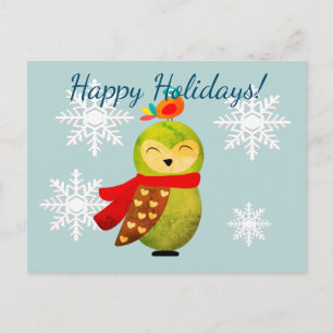 Winter Feestdagen Owl Briefkaart