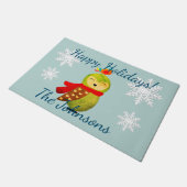Winter Feestdagen Owl Deurmat (Schuin)