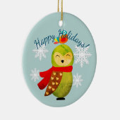 Winter Feestdagen Owl Keramisch Ornament (Rechts)