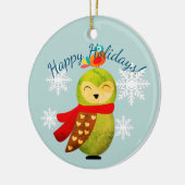 Winter Feestdagen Owl Keramisch Ornament (Links)