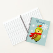 Winter Feestdagen Owl Notitieboek (Binnen)