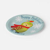 Winter Feestdagen Owl Papieren Bordje (Gekanteld)