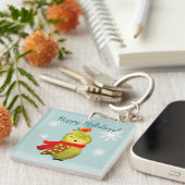 Winter Feestdagen Owl Sleutelhanger (Voorkant Rechts)