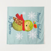 Winter Feestdagen Owl Wandkleed (Voorkant (horizontaal))