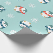 Winter Feestdagen Penguins | Kerstmis Cadeaupapier (Hoek)