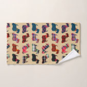 Winter Feestdagen Plaid Schotse Terriers Keuken Handdoek (Handdoek)
