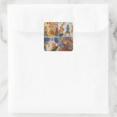 Winter Feestdagen Ribbon Vierkante Sticker (Tas)