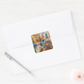 Winter Feestdagen Ribbon Vierkante Sticker (Envelop)