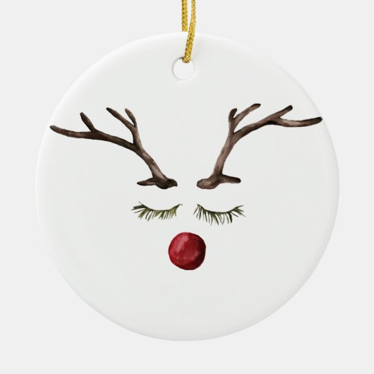 Winter feestdagen Rudolph Keramisch Ornament (Voorkant)