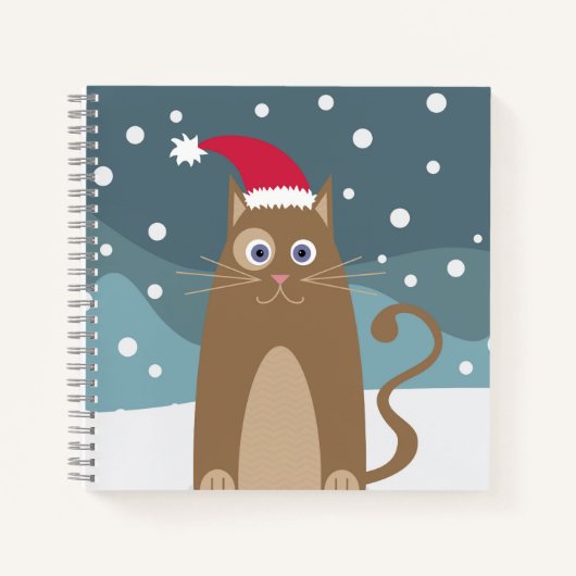 Winter feestdagen santa cat notitieboek (Voorkant)