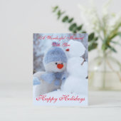Winter Feestdagen Snowman Greeting Briefkaart (Staand voorkant)
