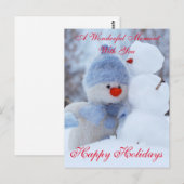 Winter Feestdagen Snowman Greeting Briefkaart (Voorkant / Achterkant)