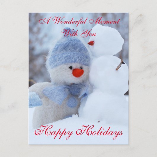 Winter Feestdagen Snowman Greeting Briefkaart (Voorkant)