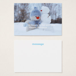 Winter Feestdagen Snowman Greeting Visitekaartje