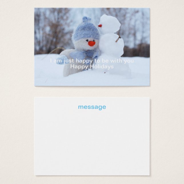 Winter Feestdagen Snowman Greeting Visitekaartje (Voorkant /achterkant)