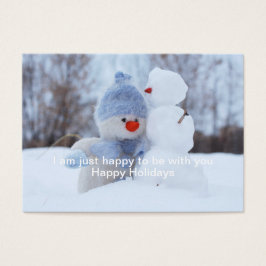 Winter Feestdagen Snowman Greeting Visitekaartje