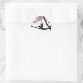 Winter Feestdagen Vogel op een sneeuwbijkantoor Ronde Sticker (Tas)