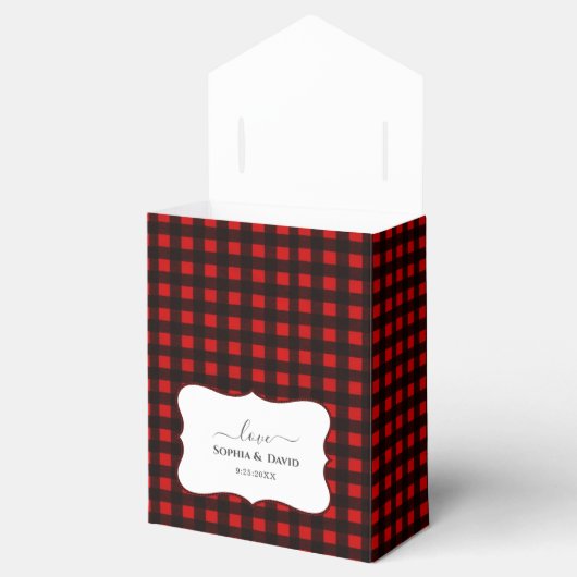 Winter Feestdagen Xmas Rode Buffel Plaid Bruiloft Bedankdoosjes (Geopend)