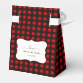 Winter Feestdagen Xmas Rode Buffel Plaid Bruiloft Bedankdoosjes (Achterkant)