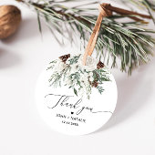 Winter feestelijk gebladerte evergeen bruiloft bedankjes labels