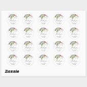 Winter Feestelijke Kerst Evergreen bruiloft Ronde Sticker (Vel)