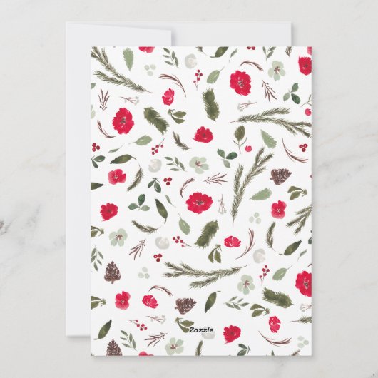 Winter feestelijke krans Kerstmis 3 foto's Feestdagenkaart (Achterkant)