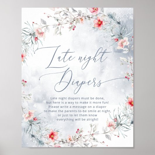 Winter feestelijke Late night luiers spel Poster (Voorkant)