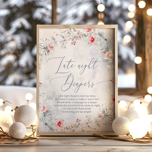 Winter feestelijke Late night luiers spel Poster