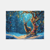 Winter feestelijke schattige herten Kerstbos Fleece Deken (Voorkant (Horizontaal))