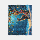 Winter feestelijke schattige herten Kerstbos Fleece Deken (Voorkant)