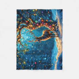 Winter feestelijke schattige herten Kerstbos Fleece Deken