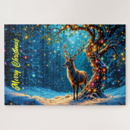 Winter feestelijke schattige herten Kerstbos Legpuzzel