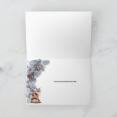 Winter feestelijke sneeuw rode vos landschap Kerst Kaart (Binnen)