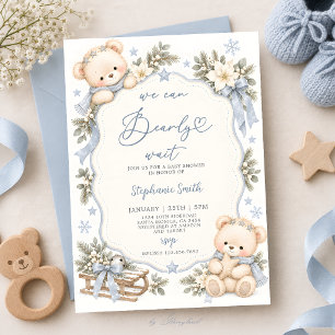 Winter feestelijke uitnodiging voor baby jongen