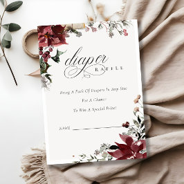 Winter Festief Bloemendui Diaper Lotterij Baby Sho Informatiekaartje