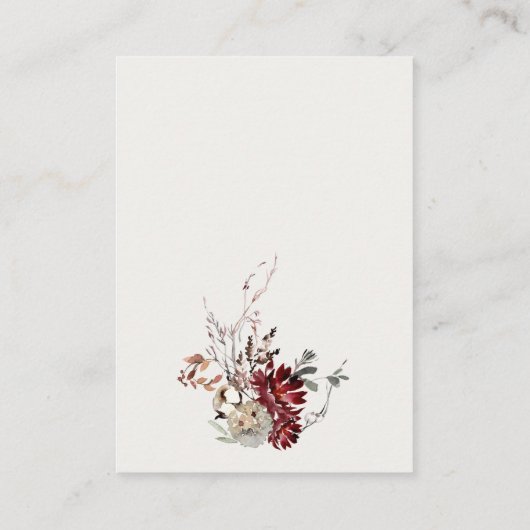 Winter Festieve Gebladerte Luierspel Baby Shower Informatiekaartje (Achterkant)