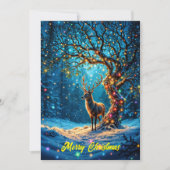 Winter festieve knuffelende herten Kerstmis bos Kaart (Voorkant)
