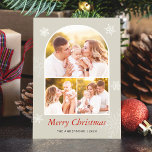 Winter Festival 3 Foto Modern Merry Christmas Feestdagenkaart<br><div class="desc">Verzend uw Kerstwens met deze Kaarten van de Foto van Vakantie die een Moderne Plaatsing van de Foto van de Kunst en de Sneeuwvlokken van de Winter kenmerken om uw groetbericht te benadrukken.</div>