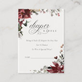 Winter Festive Loof Luierraffle Baby Shower Informatiekaartje (Voorkant)