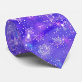 Winter Festive Pattern Holiday Blue Snowflake Stropdas (Opgerold)